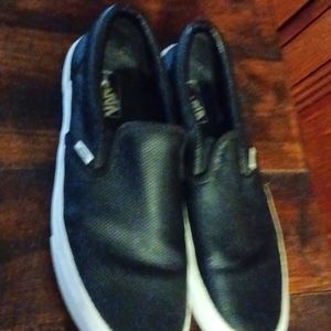 Vans Leather Black Shoes Unisex Size Men's 11.5